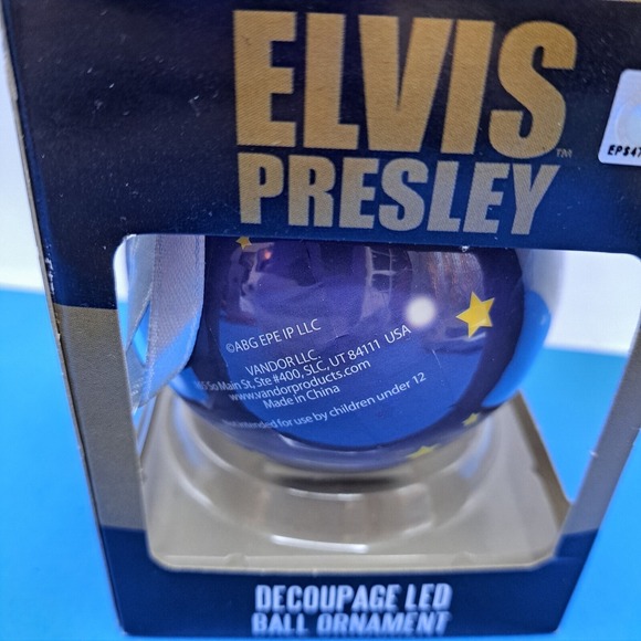 Elvis Presley Decoupage LED Ornament Christmas‎ Tree Holiday Light-Up Decor NIB - Picture 5 of 7